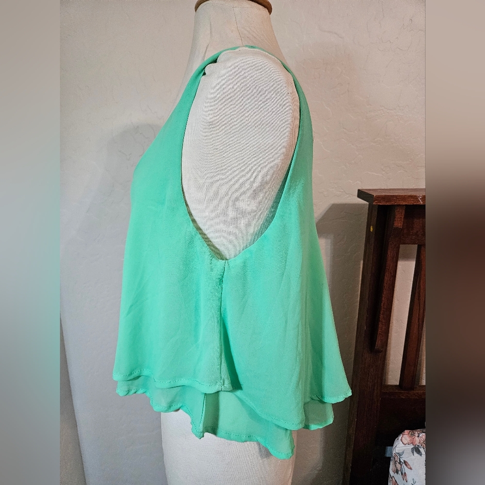 Mint Green Sleeveless Women's Top - Picture 4 of 5